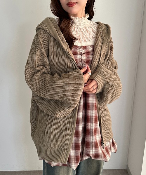 「apres jour mignon」 ニットカーディガン X-LARGE アイボリー レディース_画像3