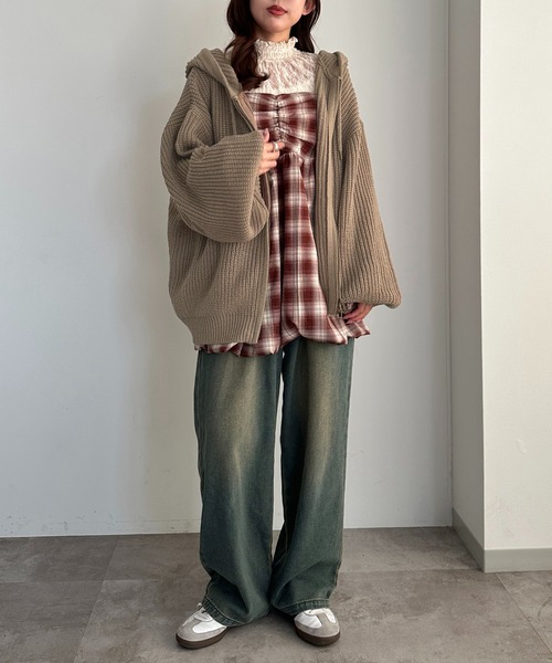 「apres jour mignon」 ニットカーディガン X-LARGE アイボリー レディース_画像5