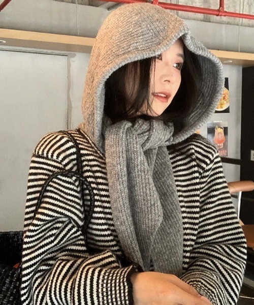 LGB フードニット　マフラー LGB フードニットマフラー