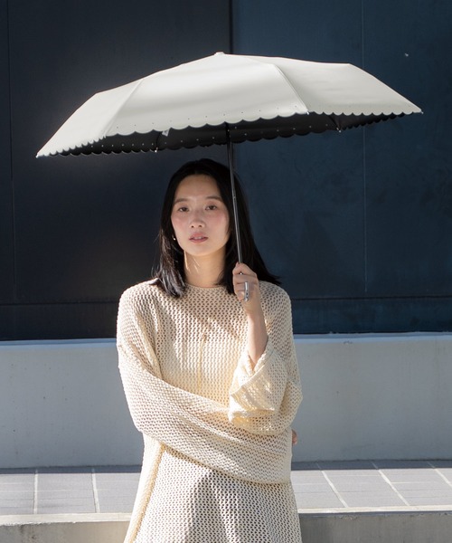 Wpc. 完全遮光 折りたたみ傘 折り畳み 晴雨兼用 遮光シルバーリボン