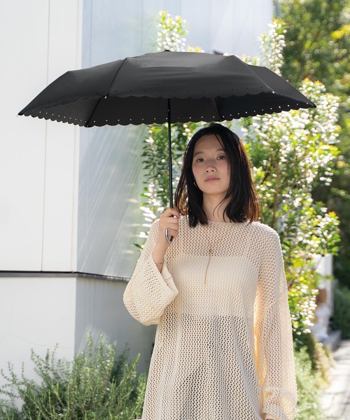 Wpc. 完全遮光 折りたたみ傘 折り畳み 晴雨兼用 遮光シルバーリボン
