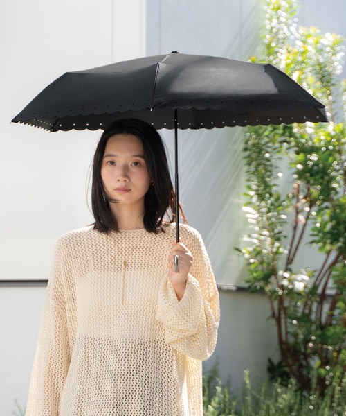 Wpc. 完全遮光 折りたたみ傘 折り畳み 晴雨兼用 遮光シルバーリボン