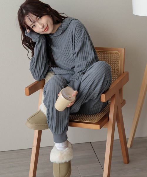 ルームウェア・パジャマ Lumi room ribbon wear 3set up パジャマ レディース ルームウェア 冬 ふわふわ 寒さ対策 あったか