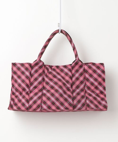 「HeM」 チェック柄ハンドバッグ - ピンク レディース_画像2