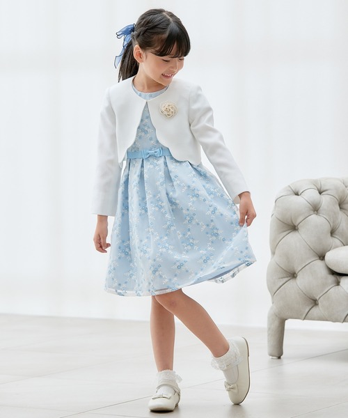 ドレス 発表会 卒園式 入学式 「110-130」「セレモニー/オケージョン/結婚式」フラワー刺繍セレモニーワンピース キッズ 子供服 | a.v.v | 12