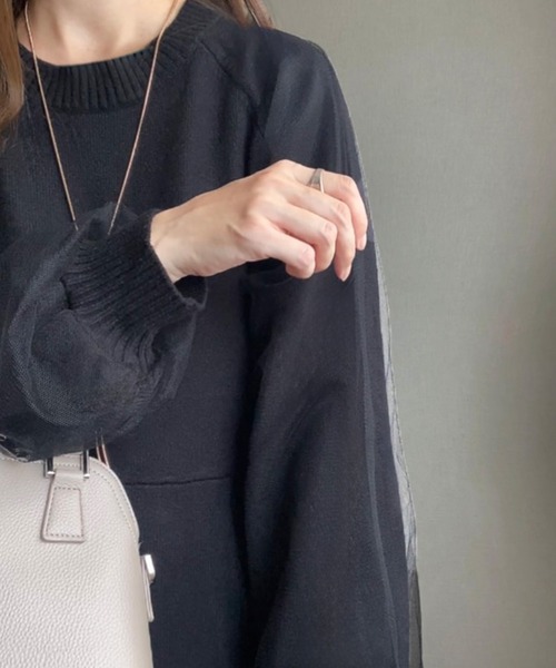 「FILLOU」 ニットワンピース MEDIUM ブラック レディース_画像3