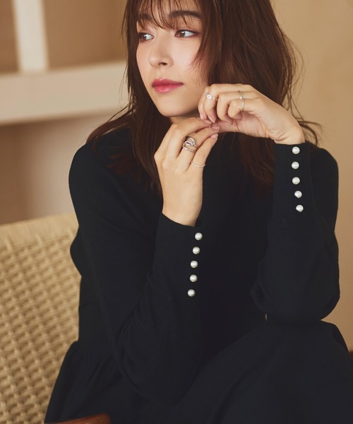 「RUIRUE BOUTIQUE」 ニットワンピース L ブラック レディース_画像2