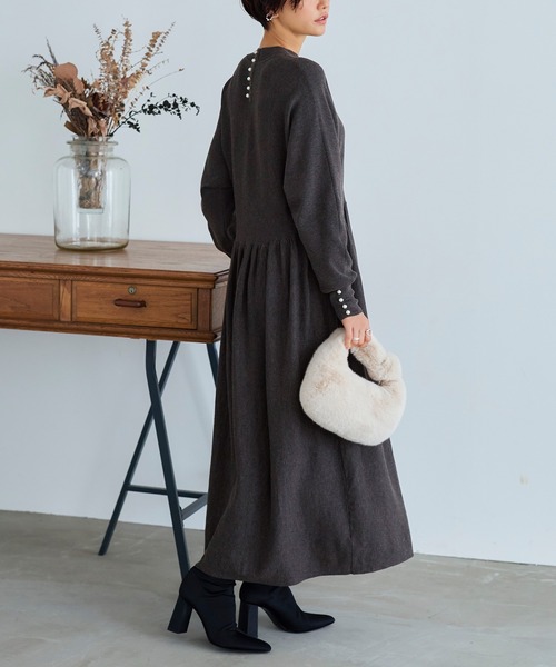 「RUIRUE BOUTIQUE」 ニットワンピース L ブラック レディース_画像4