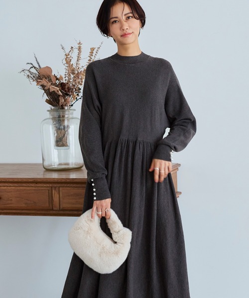 「RUIRUE BOUTIQUE」 ニットワンピース L ブラック レディース_画像6