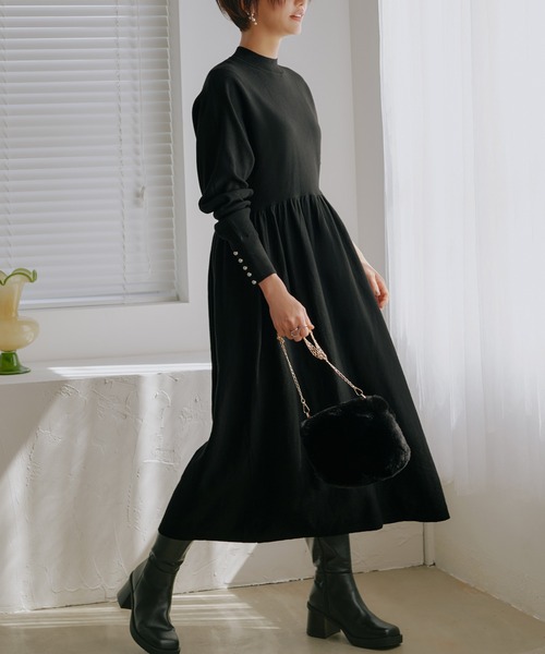 「RUIRUE BOUTIQUE」 ニットワンピース L ブラック レディース_画像8