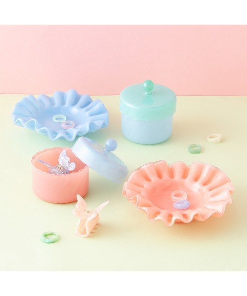 Francfranc（フランフラン） 収納 ガラス 小物入れ バイカラー S