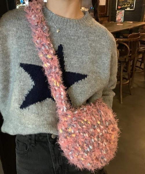 「Achic」 長袖ニット M グレー レディース_画像9