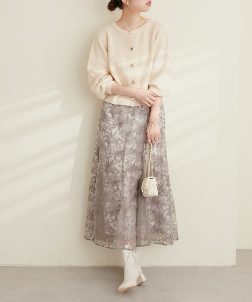 「natural couture」 ニットカーディガン FREE ベージュ レディース_画像5