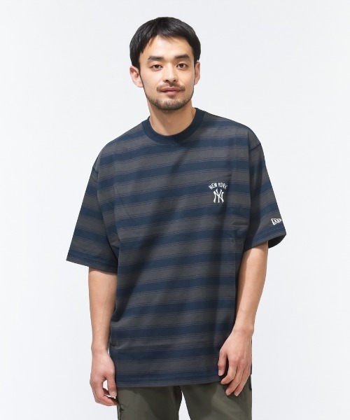 NEW ERA（ニューエラ） tシャツ SS OS BORDER TEE NEYYAN NVY メンズ