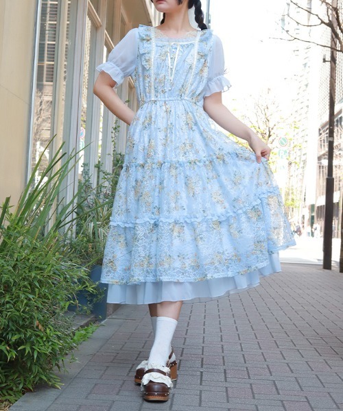 axes femme（アクシーズ ファム） ワンピース レース×ブーケティアード