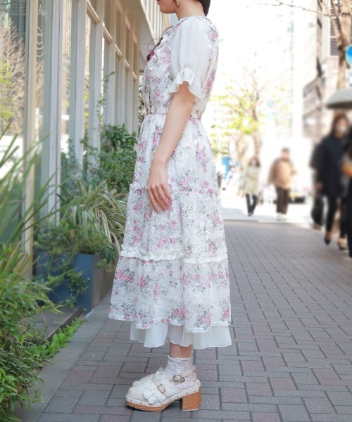 axes femme（アクシーズ ファム） ワンピース レース×ブーケティアード