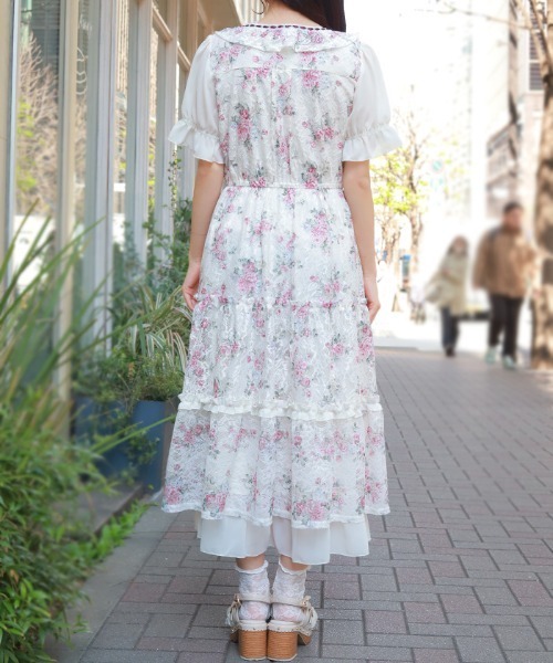 axes femme（アクシーズ ファム） ワンピース レース×ブーケティアード