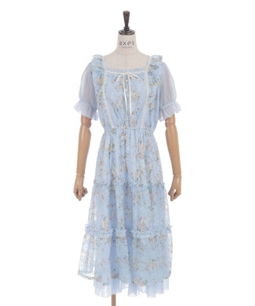 axes femme（アクシーズ ファム） ワンピース レース×ブーケティアード