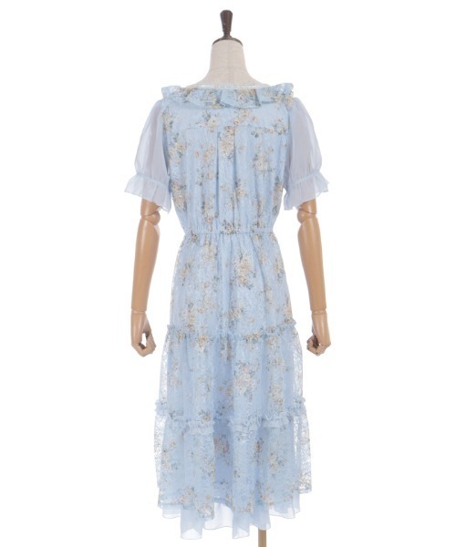 axes femme フリル 総レース ワンピース axes femme（アクシーズ ファム） ワンピース レース×ブーケティアード
