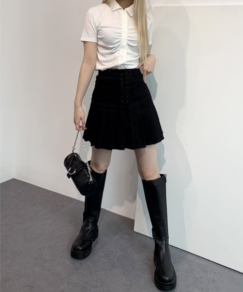 「by muni:r」 ミニスカート MEDIUM ブラック レディース_画像2