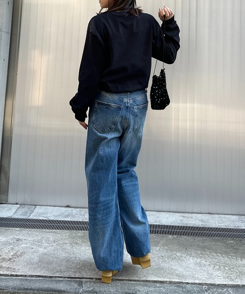 「mi via loca」 長袖カットソー X-LARGE ブラック レディース_画像4