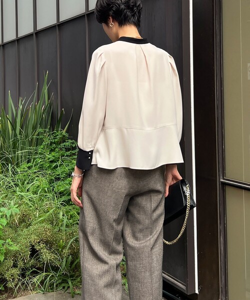 「NOLLEY'S」 7分袖ブラウス 38 ネイビー レディース_画像4