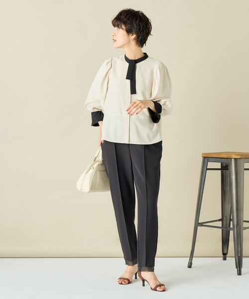 「NOLLEY'S」 7分袖ブラウス 38 ネイビー レディース_画像5