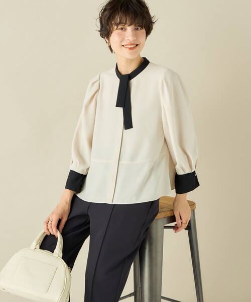 「NOLLEY'S」 7分袖ブラウス 38 ネイビー レディース_画像7