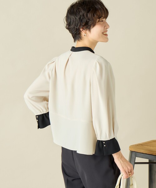 「NOLLEY'S」 7分袖ブラウス 38 ネイビー レディース_画像8