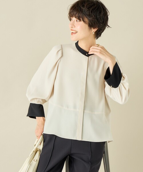 「NOLLEY'S」 7分袖ブラウス 38 ネイビー レディース_画像9