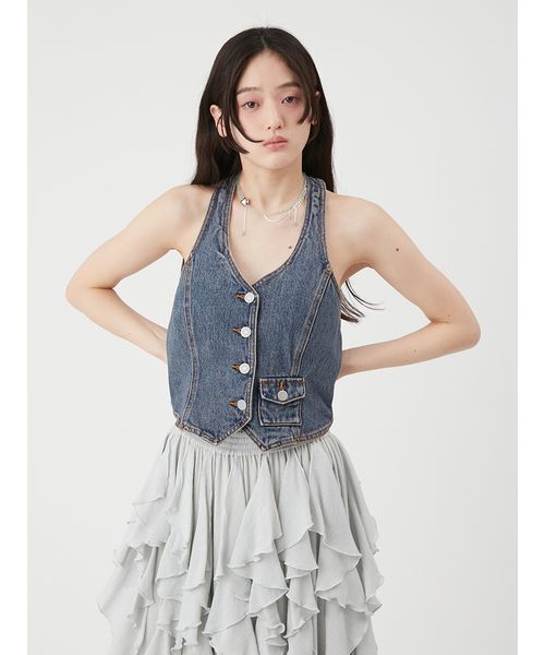LILY BROWN（リリーブラウン） デニムホルタービスチェ レディース