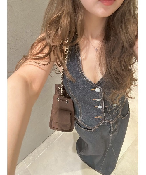 LILY BROWN（リリーブラウン） デニムホルタービスチェ レディース