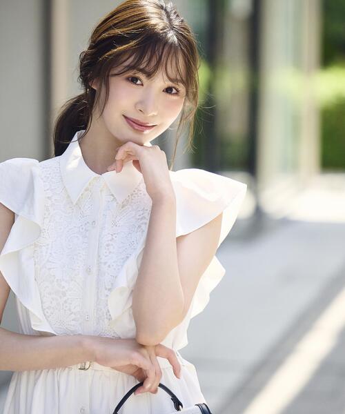 PROPORTION BODY DRESSING　フロントボタンレースワンピース PROPORTION BODY DRESSING（プロポーションボディドレッシング