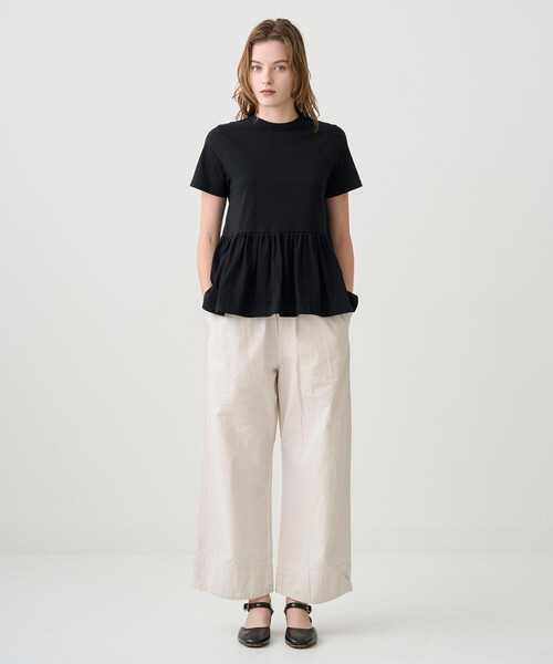 ORCIVAL オープンエンド ギャザーショートスリーブプルオーバー ORCIVAL（オーシバル） tシャツ 半袖 | オープンエンド ギャザー