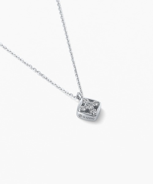 ネックレス K10WG ダイヤモンド ネックレス レディースの画像