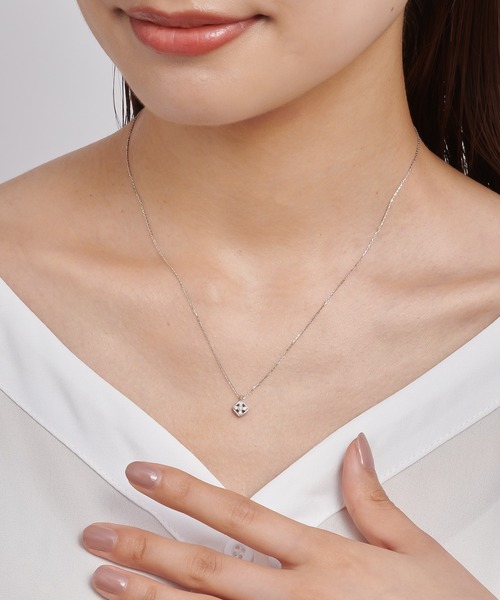 ネックレス K10WG ダイヤモンド ネックレス レディースの画像