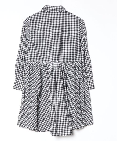 「charles anastase」 チェック柄シャツワンピース M ブラック レディース_画像2