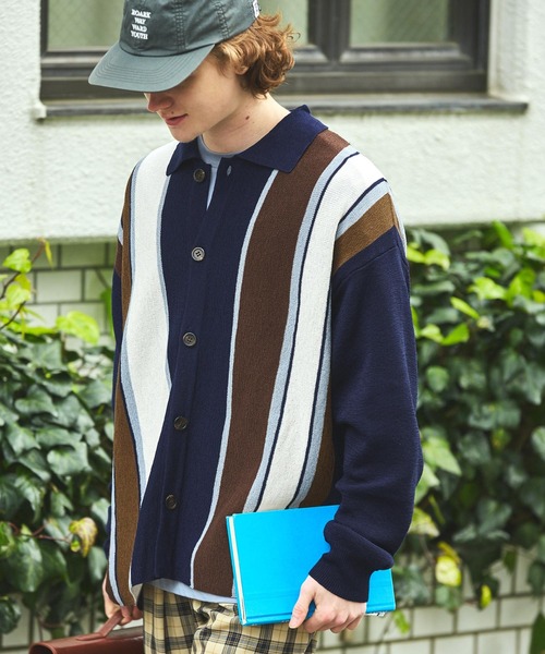 「EMMA CLOTHES」 ニットカーディガン M ベージュ メンズ_画像8