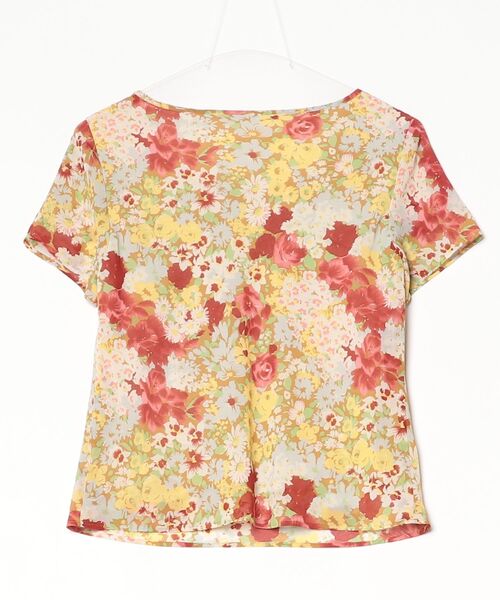 「GERARD DAREL」 花柄半袖ブラウス - レッド レディース_画像2