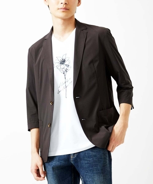 「MK MICHEL KLEIN HOMME 」 テーラードジャケット 46 ブラック メンズ_画像2