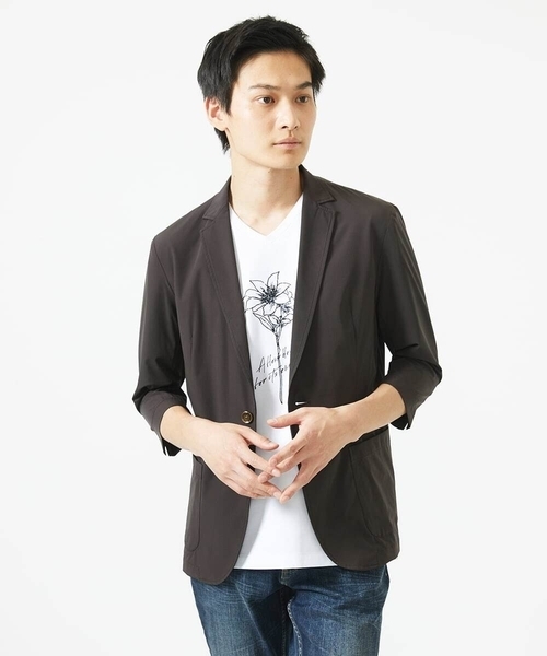 「MK MICHEL KLEIN HOMME 」 テーラードジャケット 46 ブラック メンズ_画像3