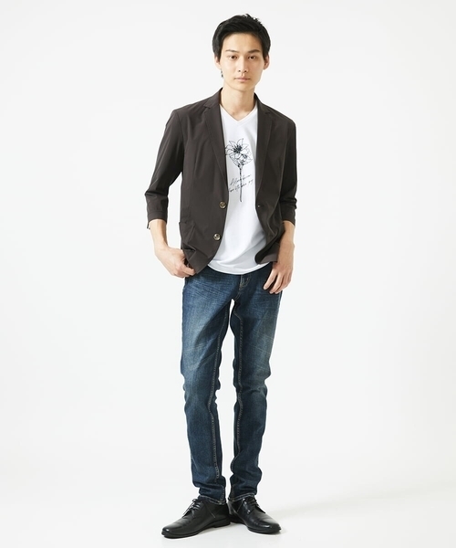 「MK MICHEL KLEIN HOMME 」 テーラードジャケット 46 ブラック メンズ_画像4