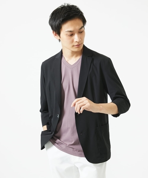 「MK MICHEL KLEIN HOMME 」 テーラードジャケット 46 ブラック メンズ_画像9
