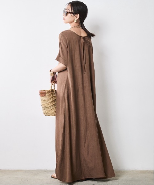「CHIC STYLE」 半袖ワンピース LL ブルー レディース_画像8