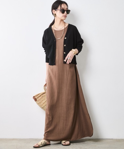 「CHIC STYLE」 半袖ワンピース LL ブルー レディース_画像9