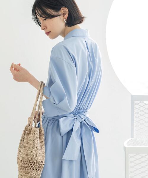 「OPAQUE.CLIP」 シャツワンピース 38 ブルー レディース_画像8