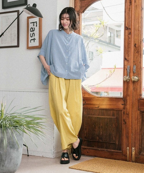 niko and…（ニコアンド） 7分袖チュニック LONG ピンク レディース