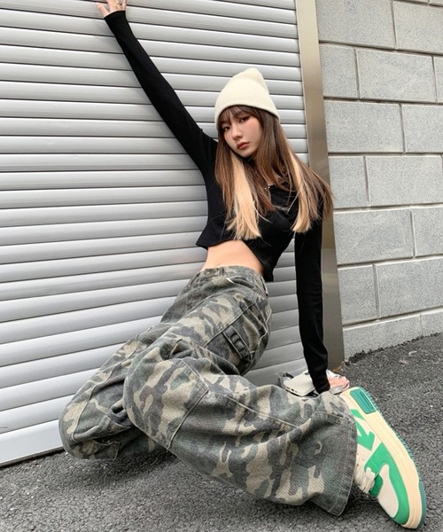 「meJane」 カーゴパンツ S カーキ レディース_画像8
