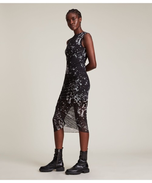 「ALLSAINTS」 ノースリーブワンピース 6 ブラック レディース_画像2
