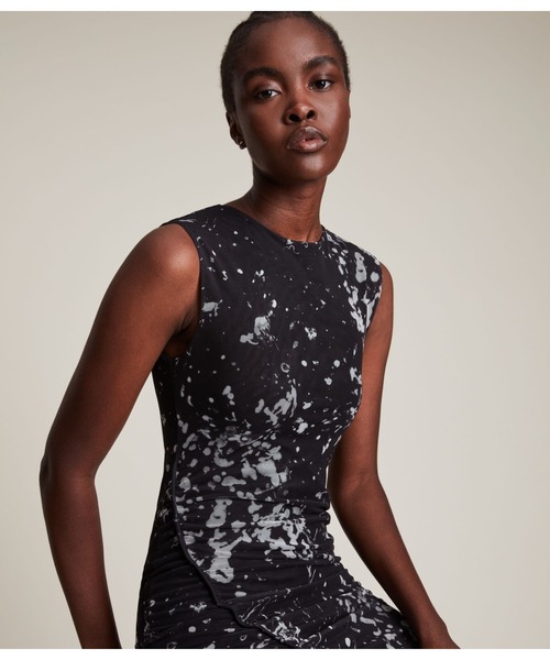 「ALLSAINTS」 ノースリーブワンピース 6 ブラック レディース_画像3